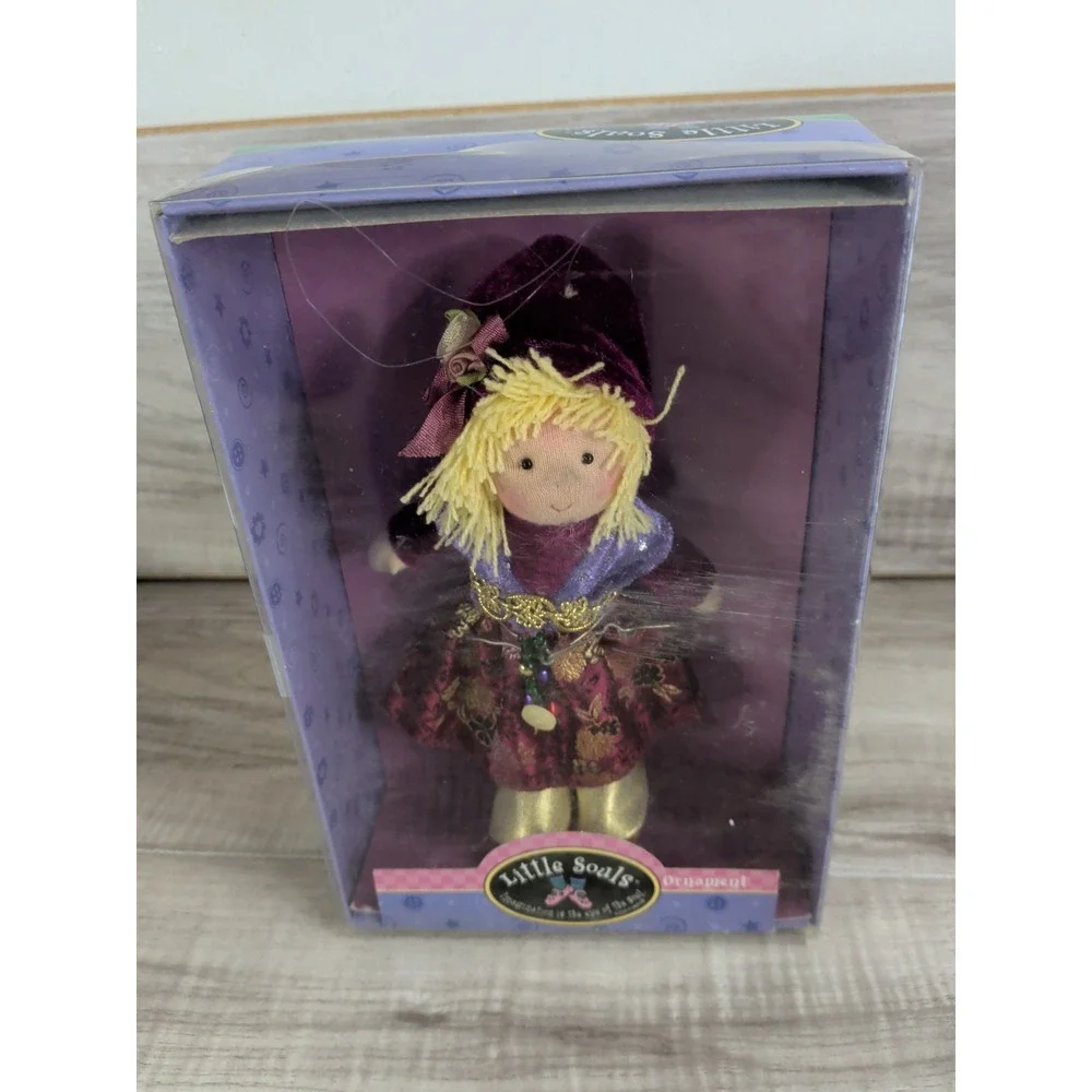 Little Souls Inc Ornament Doll  year 2004 Holiday Decoration Lot of 2